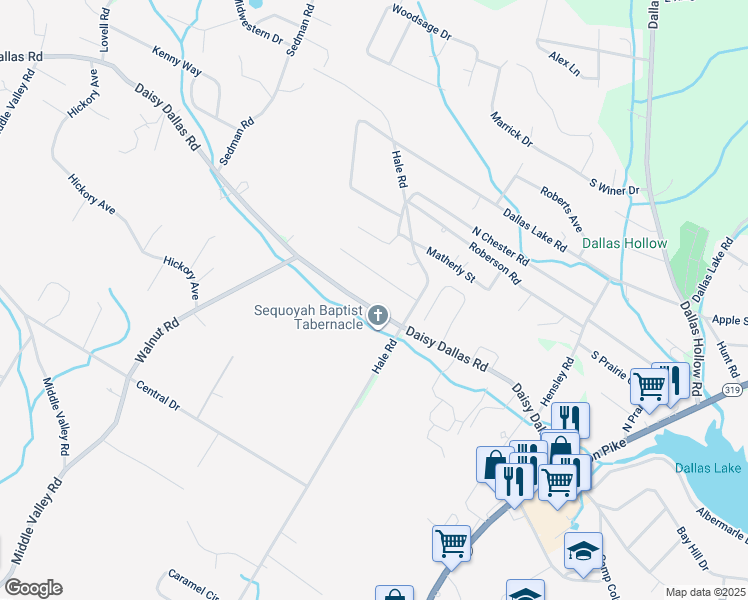 map of restaurants, bars, coffee shops, grocery stores, and more near 8408 Daisy Dallas Road in Hamilton County