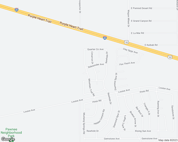 map of restaurants, bars, coffee shops, grocery stores, and more near 2860 Mountain Trail Road in Kingman