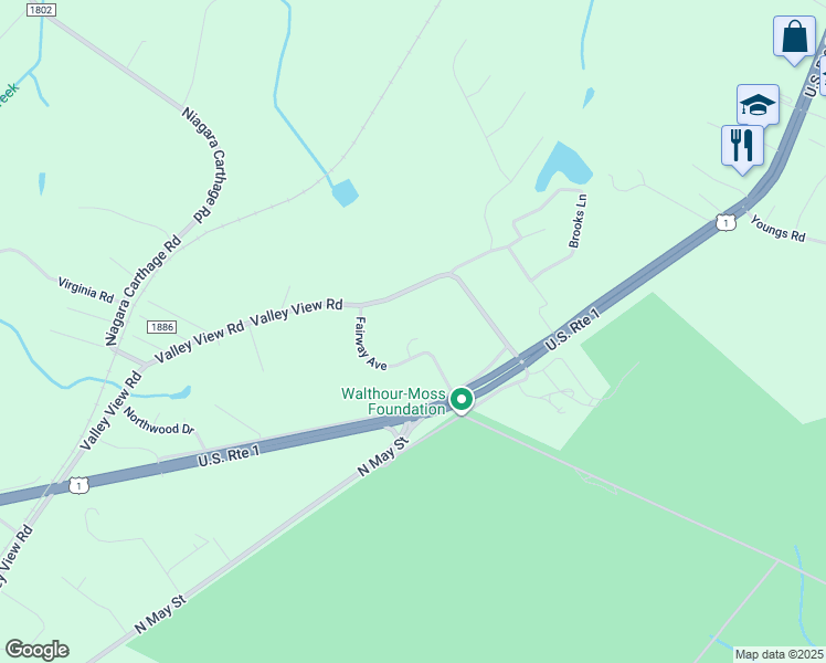 map of restaurants, bars, coffee shops, grocery stores, and more near 404 Fairway Ct in Southern Pines