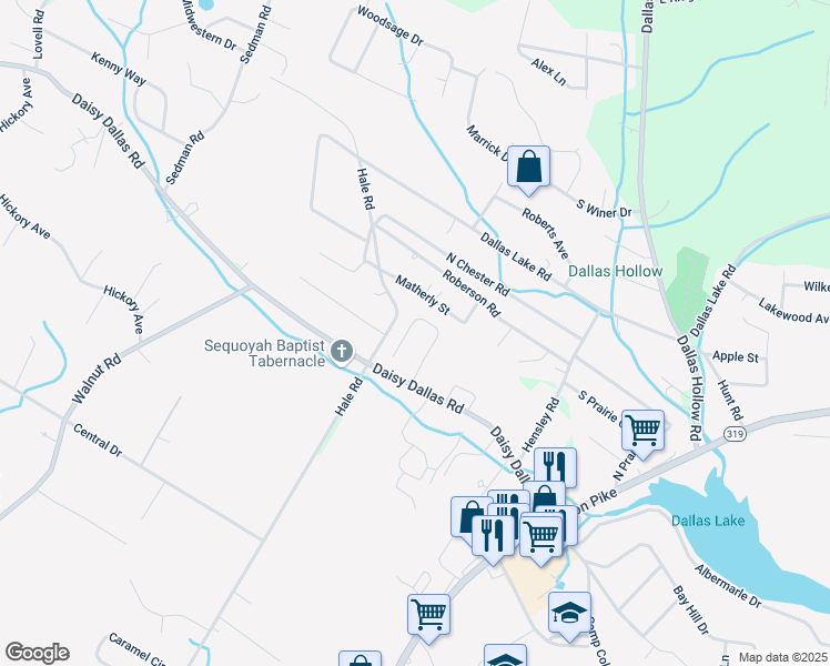 map of restaurants, bars, coffee shops, grocery stores, and more near 8637 Kensley Lane in Lakesite