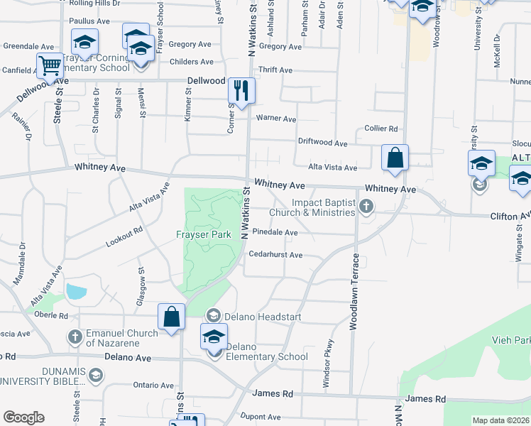 map of restaurants, bars, coffee shops, grocery stores, and more near 1829 Rugby Place in Memphis