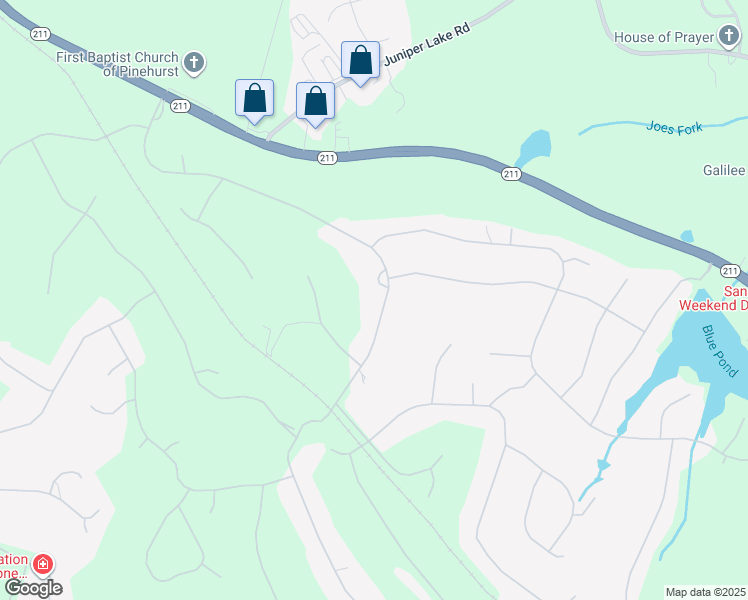 map of restaurants, bars, coffee shops, grocery stores, and more near 31 Glasgow Dr. in Pinehurst
