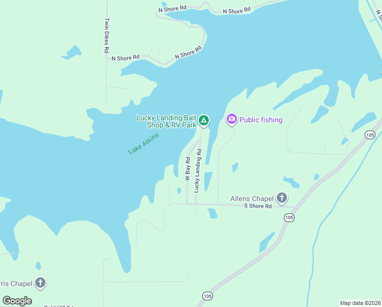 map of restaurants, bars, coffee shops, grocery stores, and more near 209 West Bay Road in Atkins
