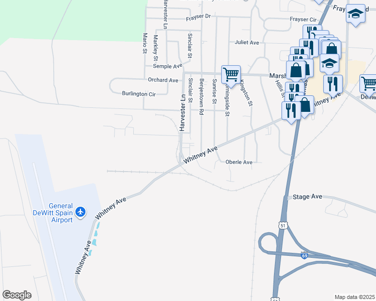 map of restaurants, bars, coffee shops, grocery stores, and more near 848 Harvester Lane in Memphis