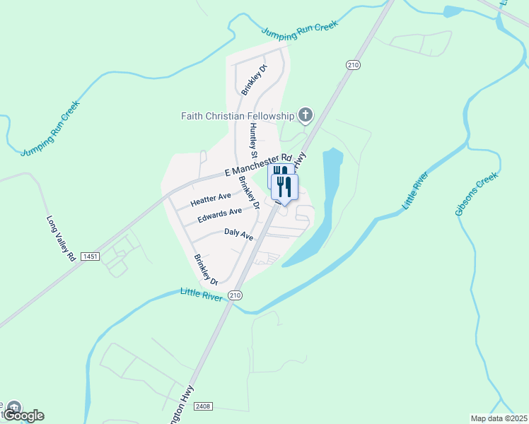 map of restaurants, bars, coffee shops, grocery stores, and more near 2712 Brinkley Drive in Spring Lake