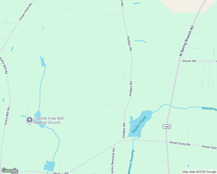 map of restaurants, bars, coffee shops, grocery stores, and more near 1454 Phillips Road in Dunn