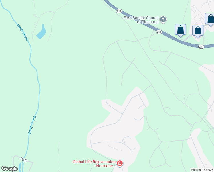 map of restaurants, bars, coffee shops, grocery stores, and more near 67 Kilbride Drive in Pinehurst