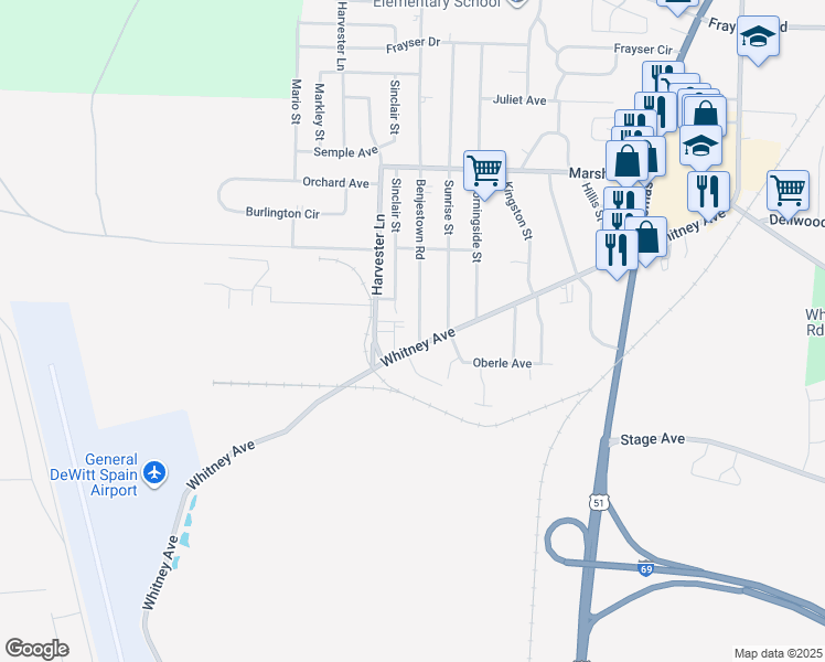 map of restaurants, bars, coffee shops, grocery stores, and more near 848 Harvester Lane in Memphis