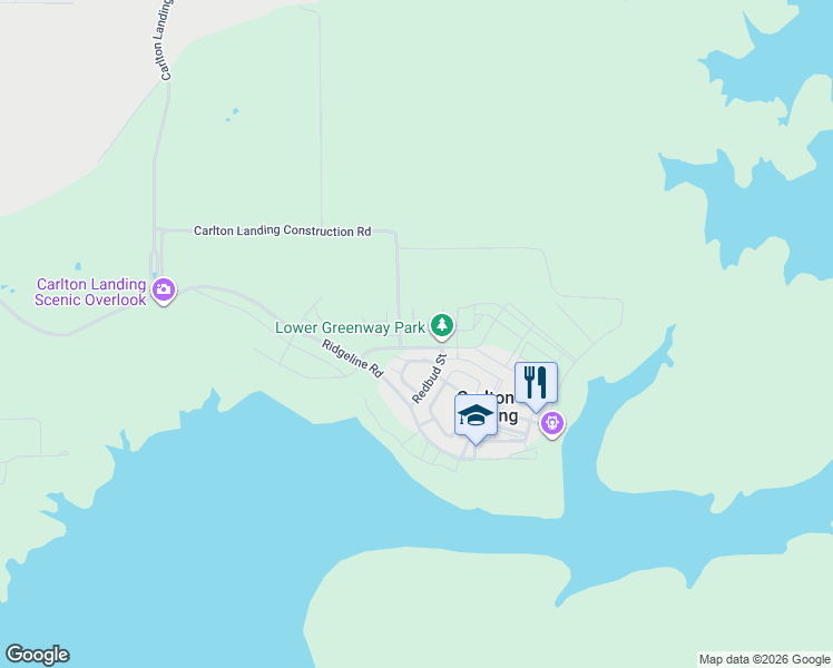 map of restaurants, bars, coffee shops, grocery stores, and more near 78 Lower Greenway in Carlton Landing