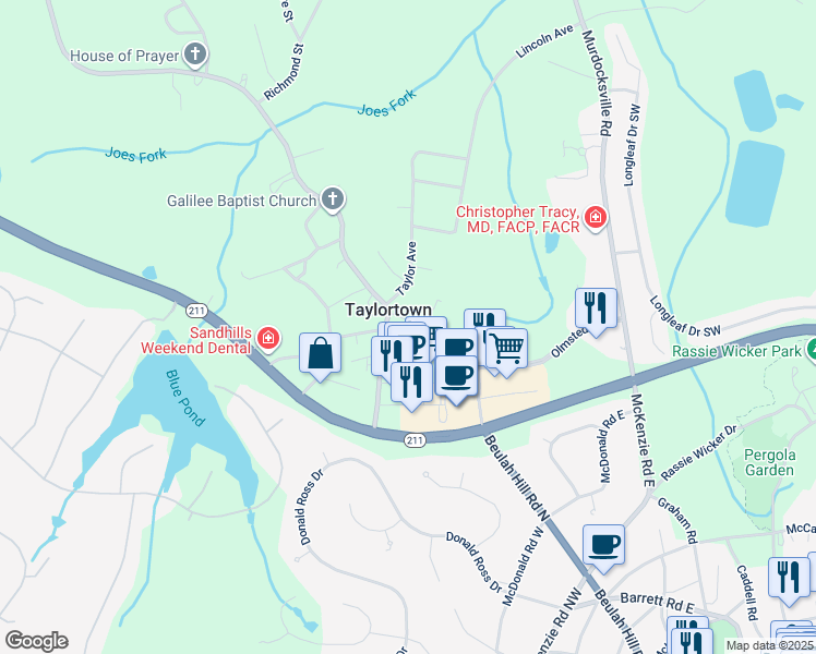 map of restaurants, bars, coffee shops, grocery stores, and more near in Cameron