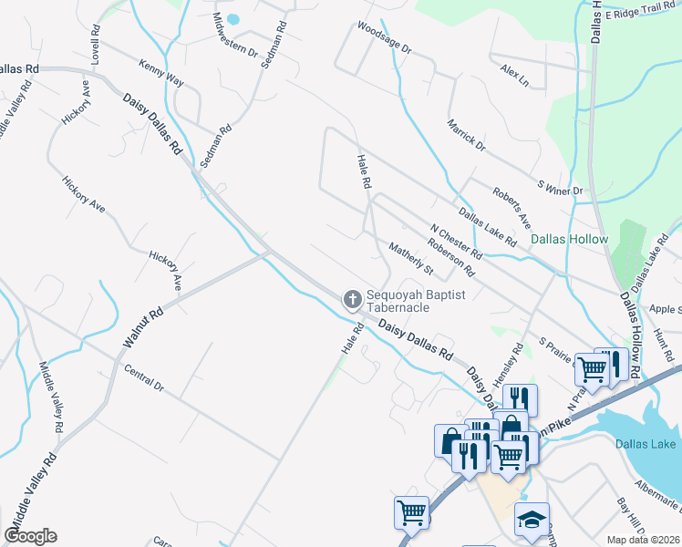 map of restaurants, bars, coffee shops, grocery stores, and more near 8408 Daisy Dallas Road in Hamilton County