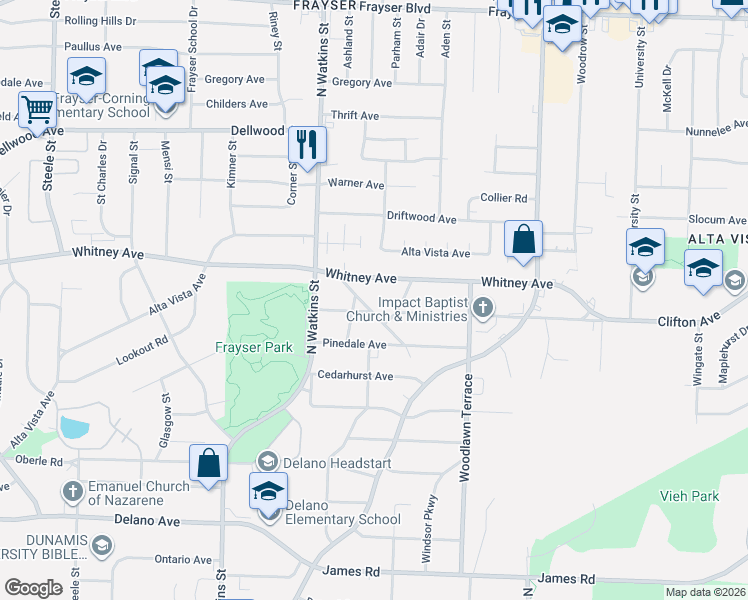 map of restaurants, bars, coffee shops, grocery stores, and more near 1865 Rugby Place in Memphis