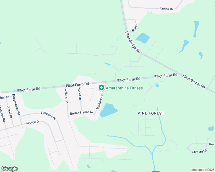 map of restaurants, bars, coffee shops, grocery stores, and more near 7930 Bankers Drive in Fayetteville