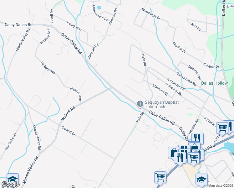 map of restaurants, bars, coffee shops, grocery stores, and more near 8438 Daisy Dallas Road in Hamilton County