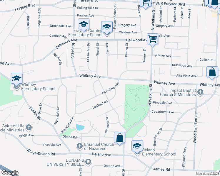 map of restaurants, bars, coffee shops, grocery stores, and more near 3004 Signal Street in Memphis