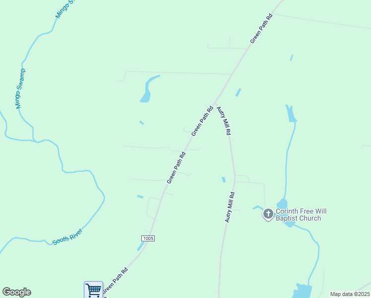 map of restaurants, bars, coffee shops, grocery stores, and more near 1912 Green Path Road in Dunn