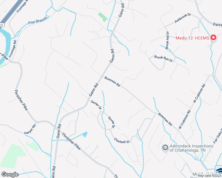 map of restaurants, bars, coffee shops, grocery stores, and more near 1414 Bowman Road in Middle Valley
