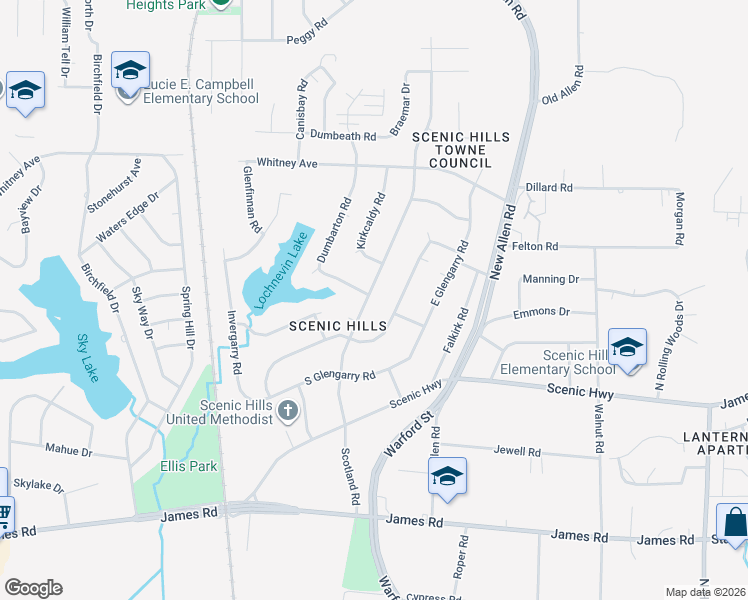 map of restaurants, bars, coffee shops, grocery stores, and more near 2998 Dumbarton Road in Memphis