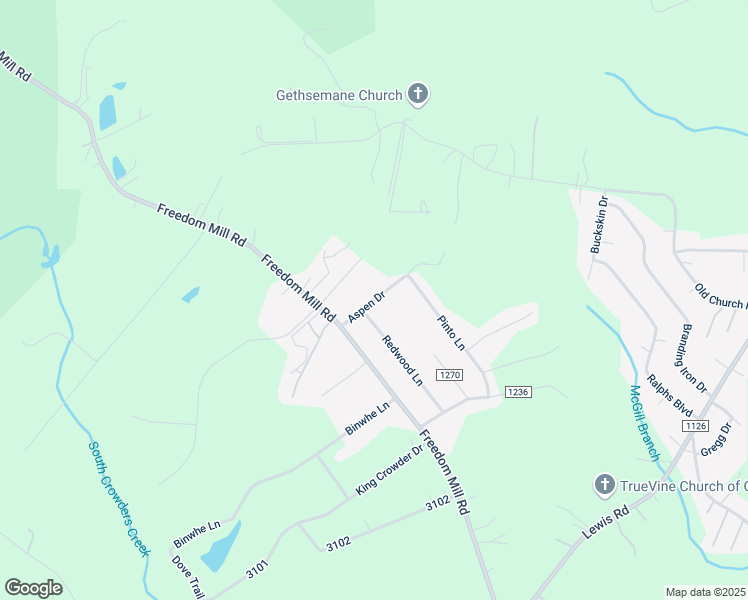map of restaurants, bars, coffee shops, grocery stores, and more near Aspen Drive in Gastonia