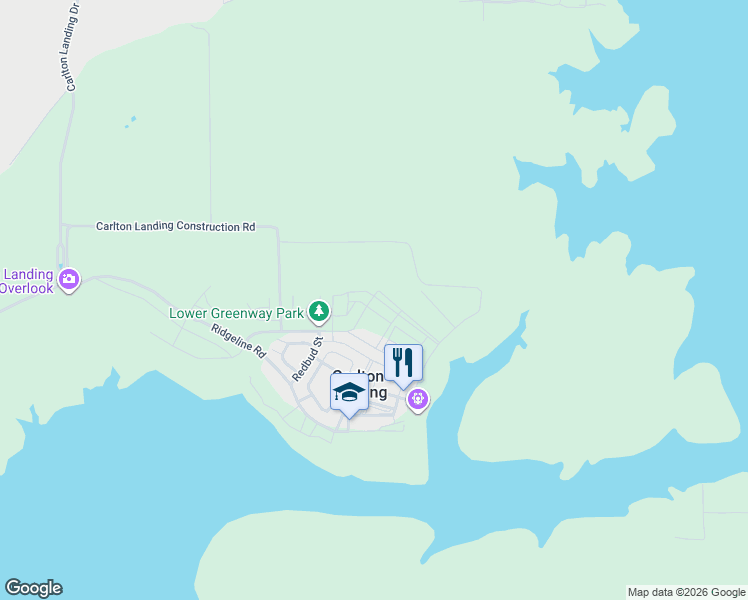map of restaurants, bars, coffee shops, grocery stores, and more near in Carlton Landing