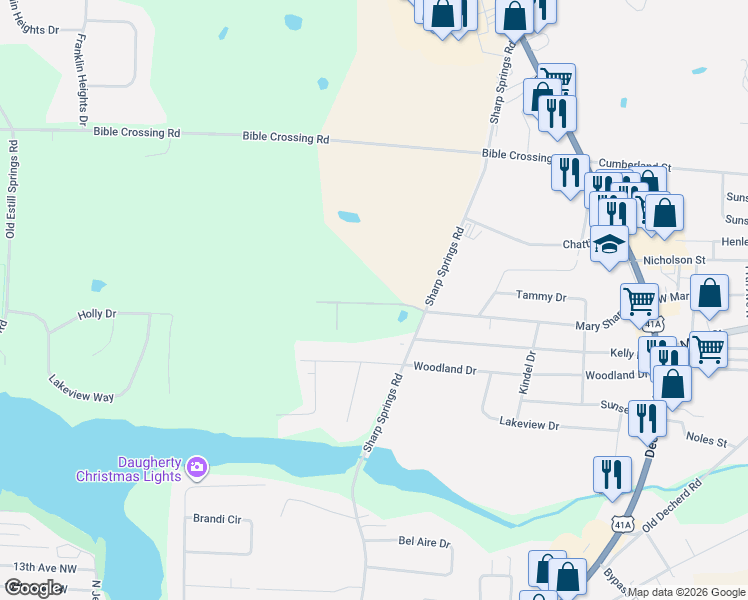 map of restaurants, bars, coffee shops, grocery stores, and more near 1225 Sharp Springs Road in Winchester