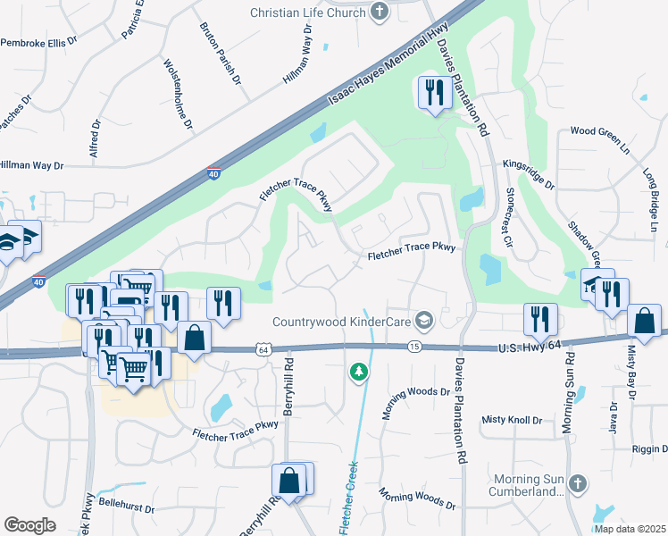 map of restaurants, bars, coffee shops, grocery stores, and more near 9308 Ace Drive in Lakeland