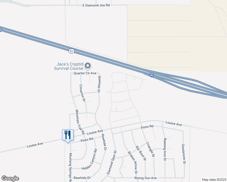 map of restaurants, bars, coffee shops, grocery stores, and more near 2900 Diamond Spur Street in Kingman