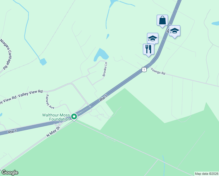 map of restaurants, bars, coffee shops, grocery stores, and more near 5864 U.S. 1 in Vass