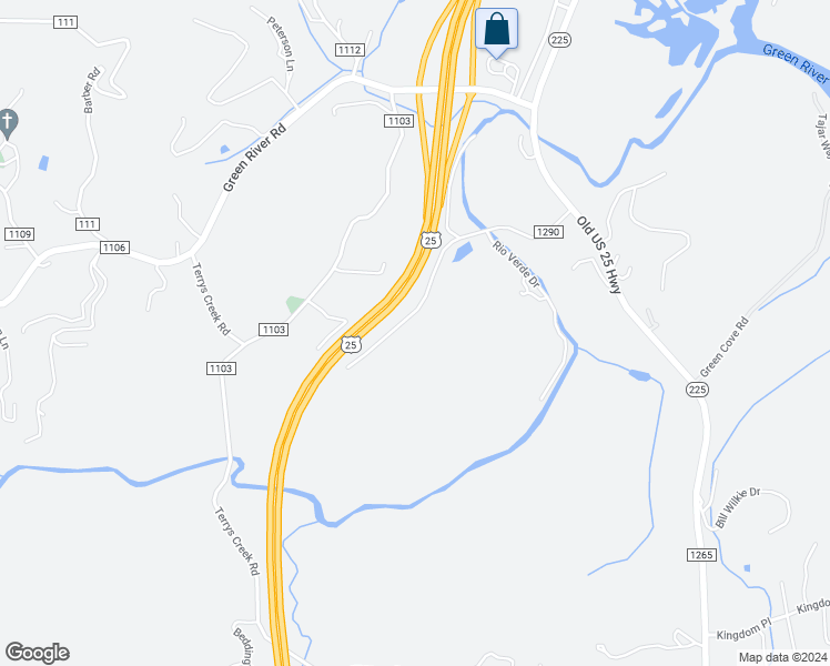 map of restaurants, bars, coffee shops, grocery stores, and more near 487 Riverwood Drive in Zirconia