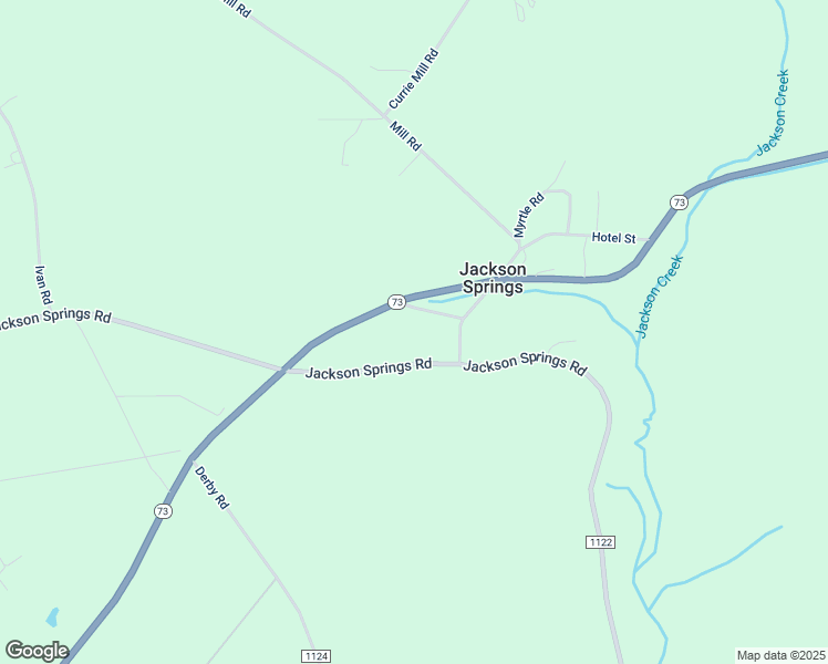 map of restaurants, bars, coffee shops, grocery stores, and more near Watts Sr Drive in Jackson Springs