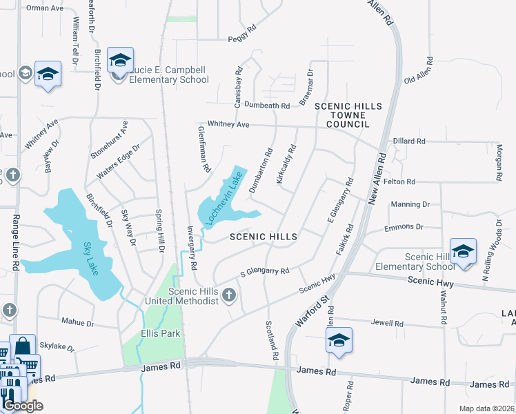 map of restaurants, bars, coffee shops, grocery stores, and more near 3017 Dumbarton Road in Memphis