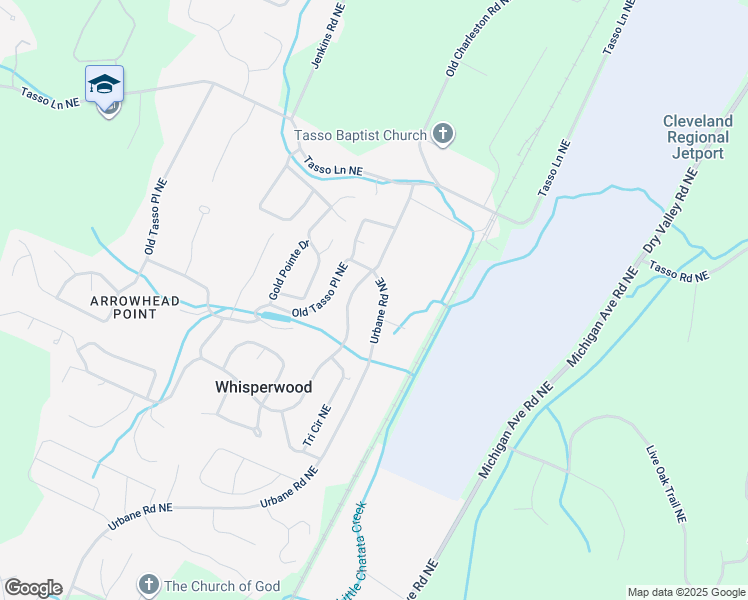 map of restaurants, bars, coffee shops, grocery stores, and more near 1097 Urbane Road Northeast in Cleveland