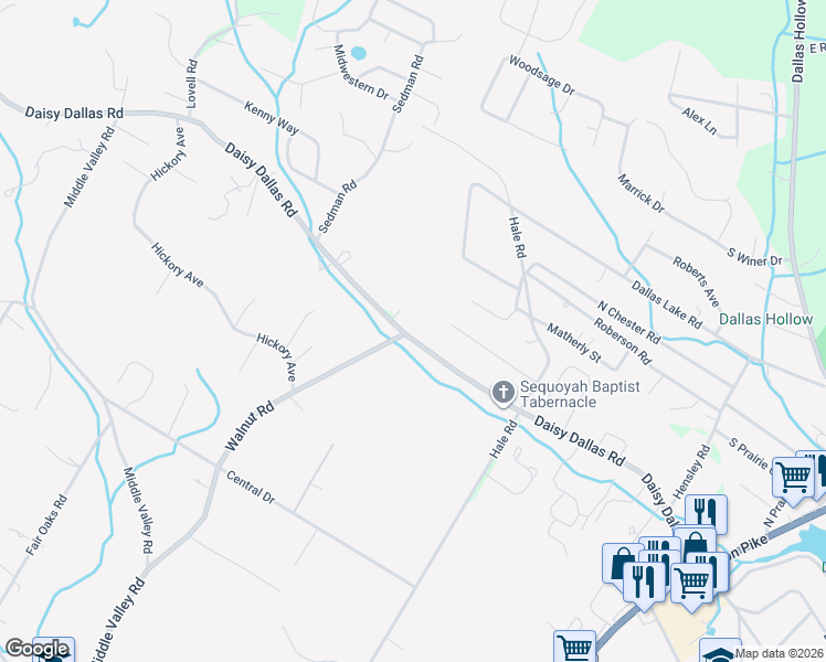 map of restaurants, bars, coffee shops, grocery stores, and more near 8438 Daisy Dallas Road in Hamilton County