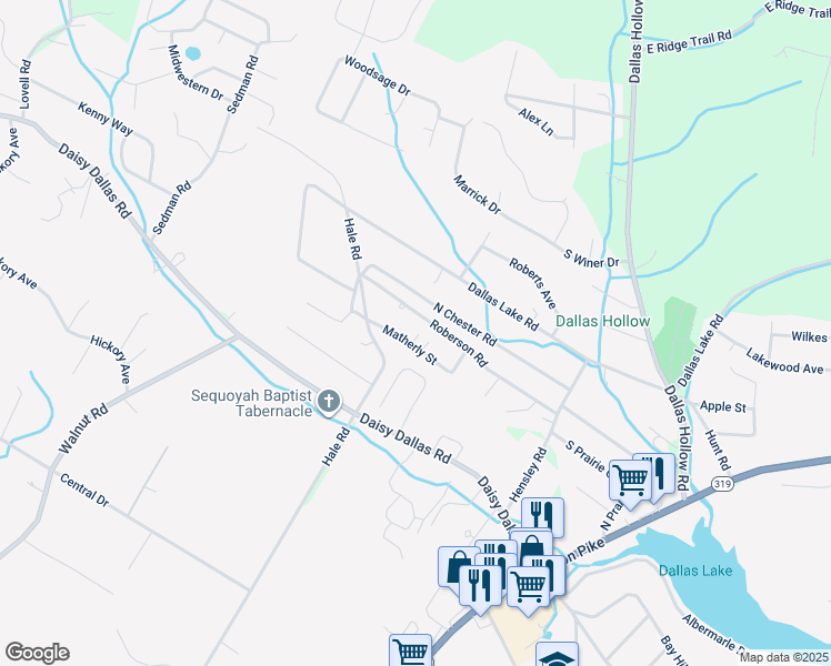 map of restaurants, bars, coffee shops, grocery stores, and more near 1519 Matherly Street in Hamilton County
