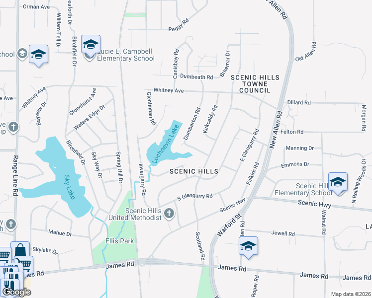 map of restaurants, bars, coffee shops, grocery stores, and more near 3017 Dumbarton Road in Memphis