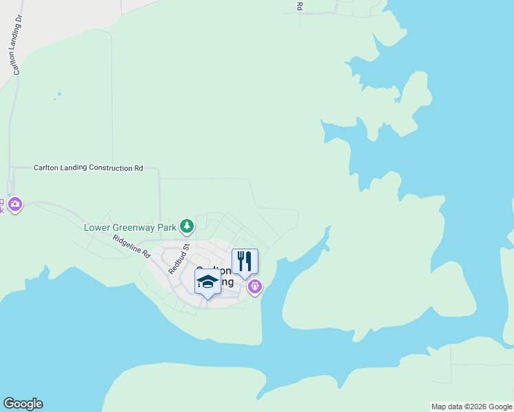 map of restaurants, bars, coffee shops, grocery stores, and more near Water Street in Carlton Landing