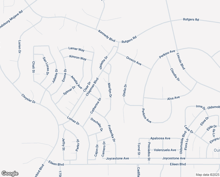 map of restaurants, bars, coffee shops, grocery stores, and more near Marilyn Drive in California City