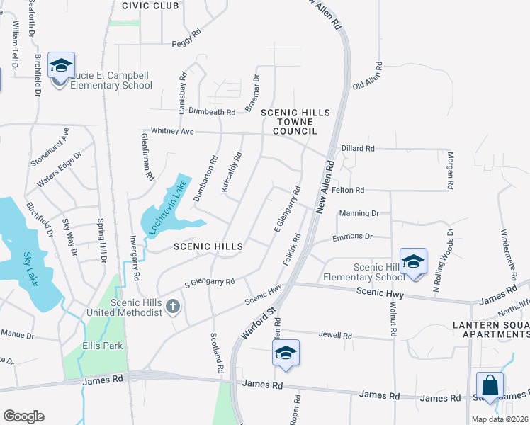 map of restaurants, bars, coffee shops, grocery stores, and more near 3011 East Glengarry Road in Memphis