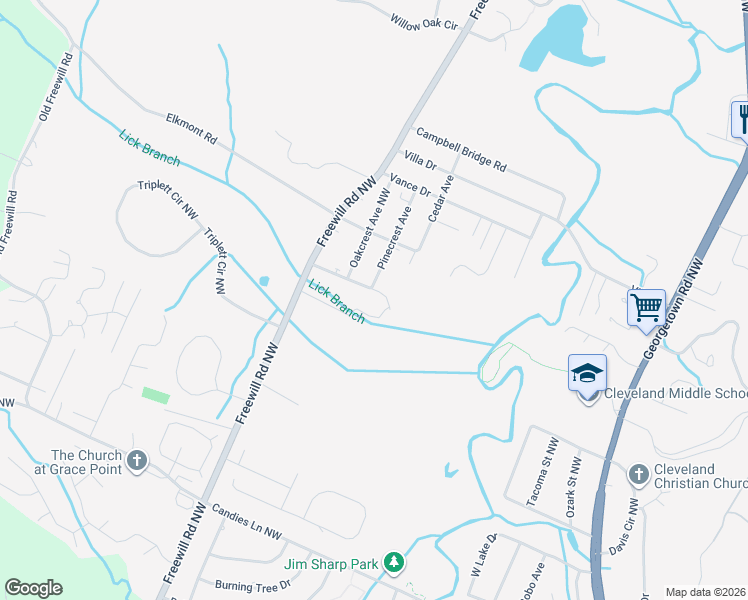 map of restaurants, bars, coffee shops, grocery stores, and more near 3075 Brookside Drive in Cleveland