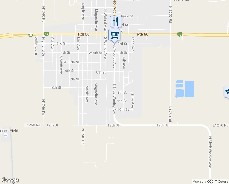 map of restaurants, bars, coffee shops, grocery stores, and more near 799 South Sheb Wooley Avenue in Erick