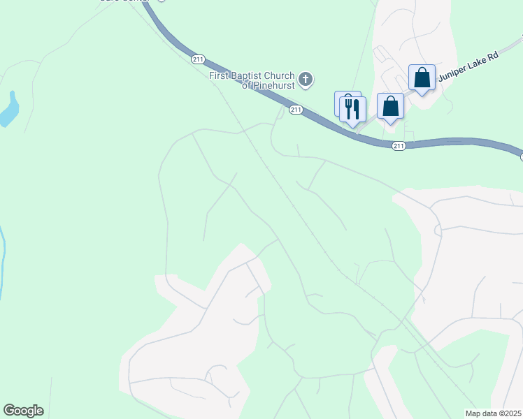 map of restaurants, bars, coffee shops, grocery stores, and more near 50 Greyabbey Drive in Pinehurst