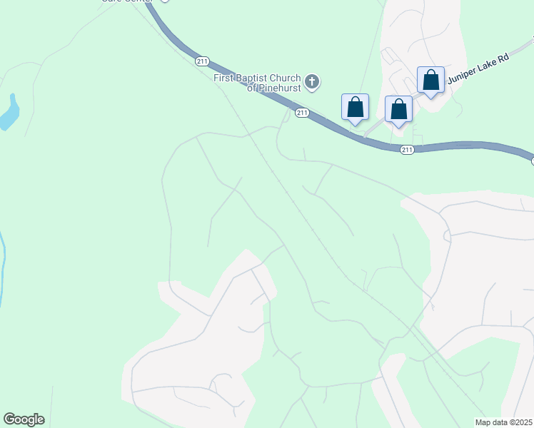 map of restaurants, bars, coffee shops, grocery stores, and more near 50 Greyabbey Drive in Pinehurst
