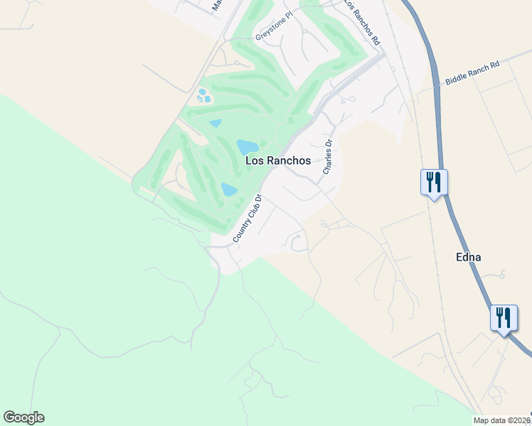 map of restaurants, bars, coffee shops, grocery stores, and more near 179 Countryside Lane in San Luis Obispo