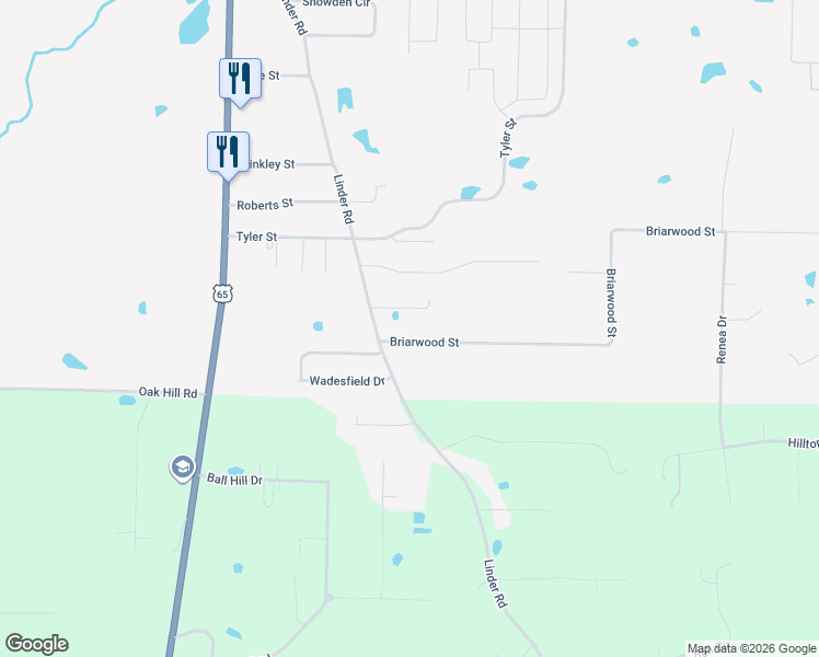 map of restaurants, bars, coffee shops, grocery stores, and more near 2 Breckenridge Drive in Greenbrier