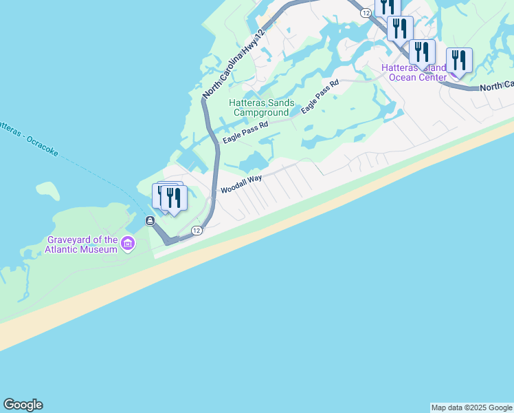 map of restaurants, bars, coffee shops, grocery stores, and more near 58229 Gray Eagle Rd in Dare