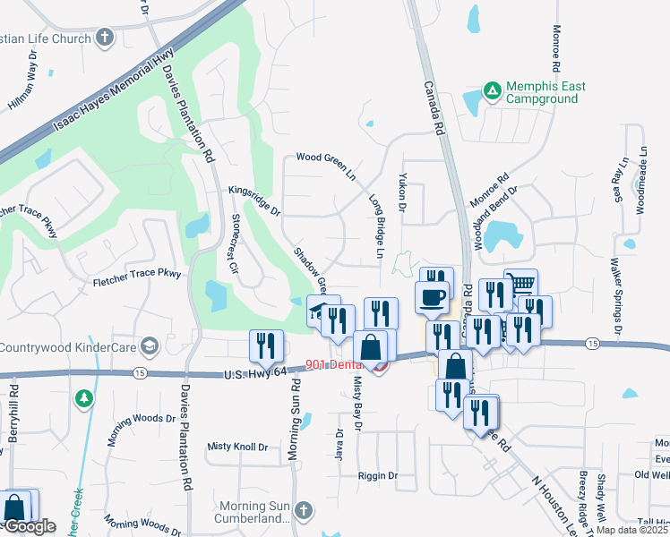 map of restaurants, bars, coffee shops, grocery stores, and more near 9705 Kingsbridge Cove in Lakeland