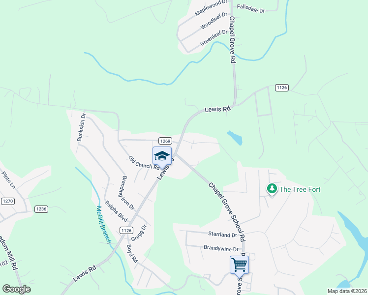 map of restaurants, bars, coffee shops, grocery stores, and more near 3640 Chapelwood Drive in Gastonia