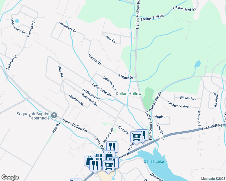 map of restaurants, bars, coffee shops, grocery stores, and more near 1614 Roberts Avenue in Hamilton County