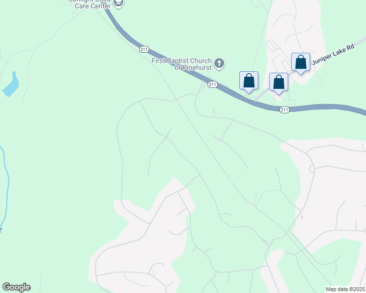 map of restaurants, bars, coffee shops, grocery stores, and more near 54 Greyabbey Drive in Pinehurst