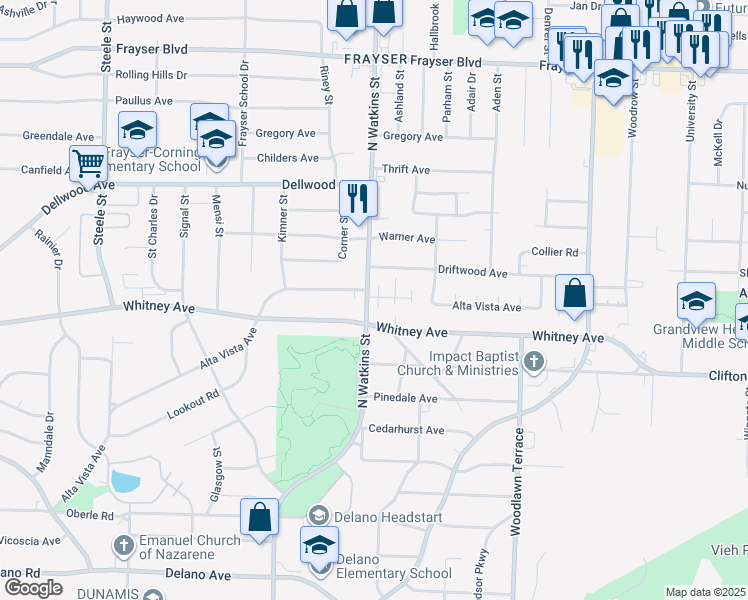 map of restaurants, bars, coffee shops, grocery stores, and more near 3068 Saint Cloud Place in Memphis